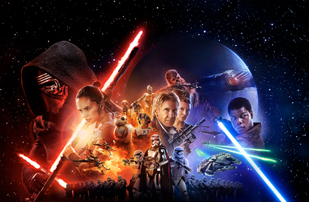 The poster for Star Wars: The Force Awakens.